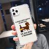 Custodia Carina a Cartone Animato Cane Salsiccia per Telefono per iPhone 17 16 15 14 13 12 11 Pro Max Mini SE 7 Plus Animale Trasparente Morbida Shell Fundas