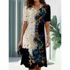 Fashionable Women's Round-neck Dress3D Casual Color Print Casual Dress