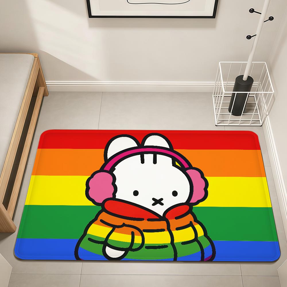 Cartoon Rabbit Cute M-Miffy n-nijntje Home Bedside Rug Kitchen Bath Floormat Hallway Balcony Carpet Entrance Doormat hogar Decor