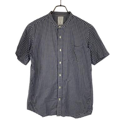 Mr.GENTLEMAN Made In Japan Check Pattern Short Sleeve Band Collar Shirt M Men's Used