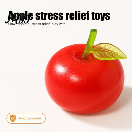 Soft Sensory Apple Toy Fruit Squeeze Toy, Christmas Shaped Slow Rise Fidget Stress Relief Cute Novelty for Adults Kids Anxiety