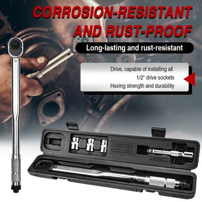 1/2-Inch Drive Click Torque Wrench Professional Torque Wrench 28-210Nm Click Torque Wrench Bicycle Repair Tool for Car Repair