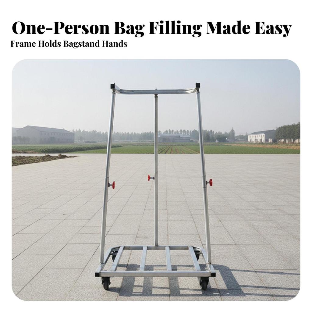 Freestanding Bag Stand Rack | Adjustable Sack Holder, Rust-Resistant, Metal