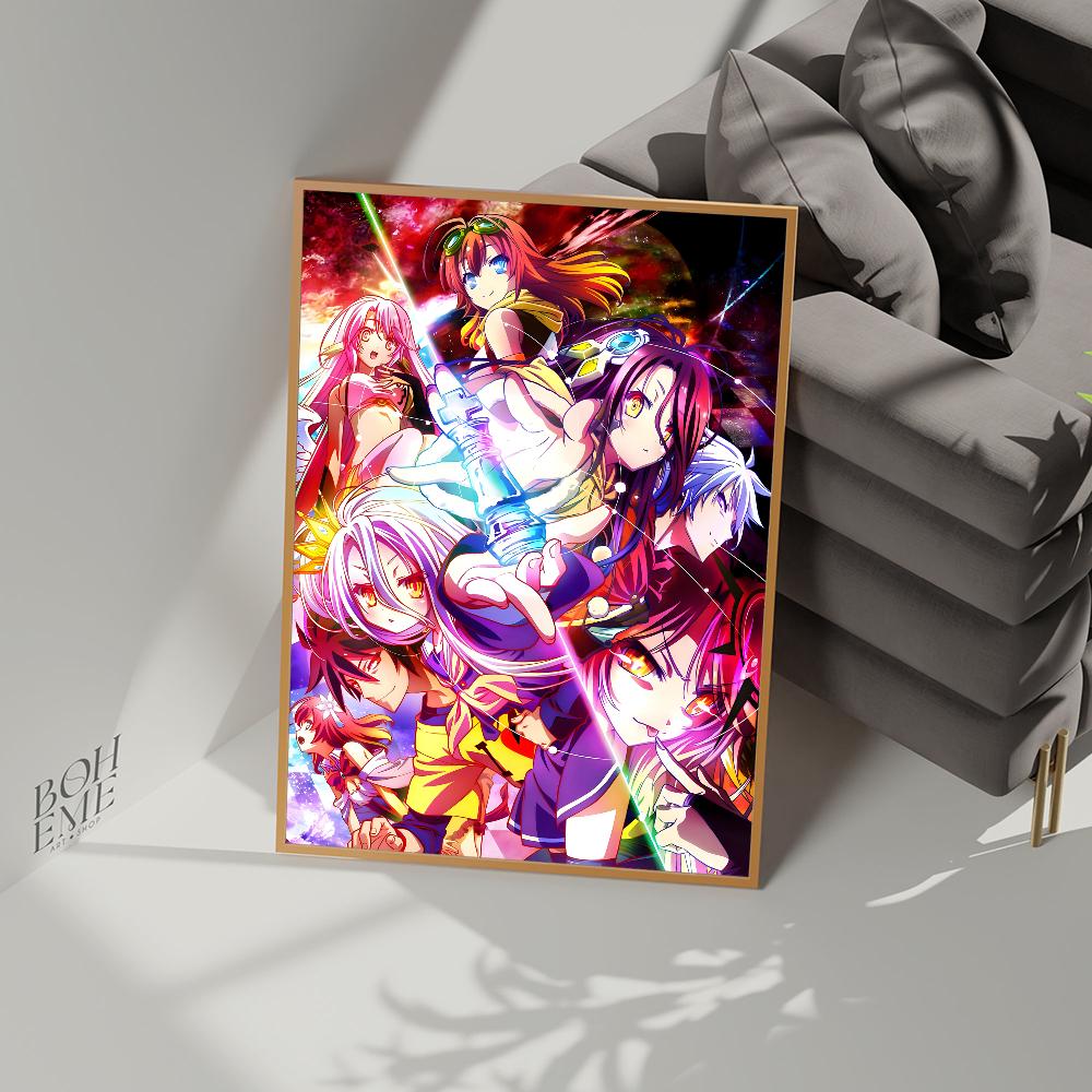 No Game No Life Anime Castle Classic Vintage Posters HD Quality Wall Art Retro Posters for Room Decor