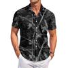 Camisa casual de manga corta para hombre con estampado de camuflaje, diseño de botones, adecuada para el uso diario, actividades al aire libre y viajes.
