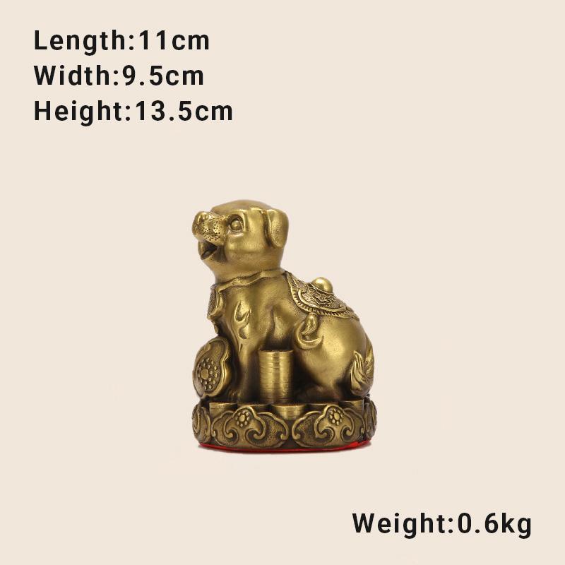 12 Chinese Pure Copper Zodiac Animal Figurines Set, Rat, Ox, Tiger, Rabbit, Dragon, Snake, Horse, Goat, Monkey, Rooster, Dog,Pig