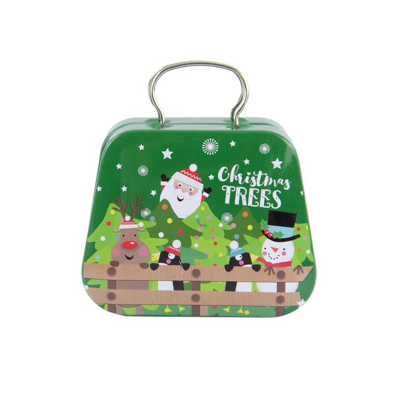 Christmas Handbag Shape Candy Box Metal Tin Cookie Gift Packaging Boxes Kids Xmas Party Favors Happy New Year 2025 Noel Decor