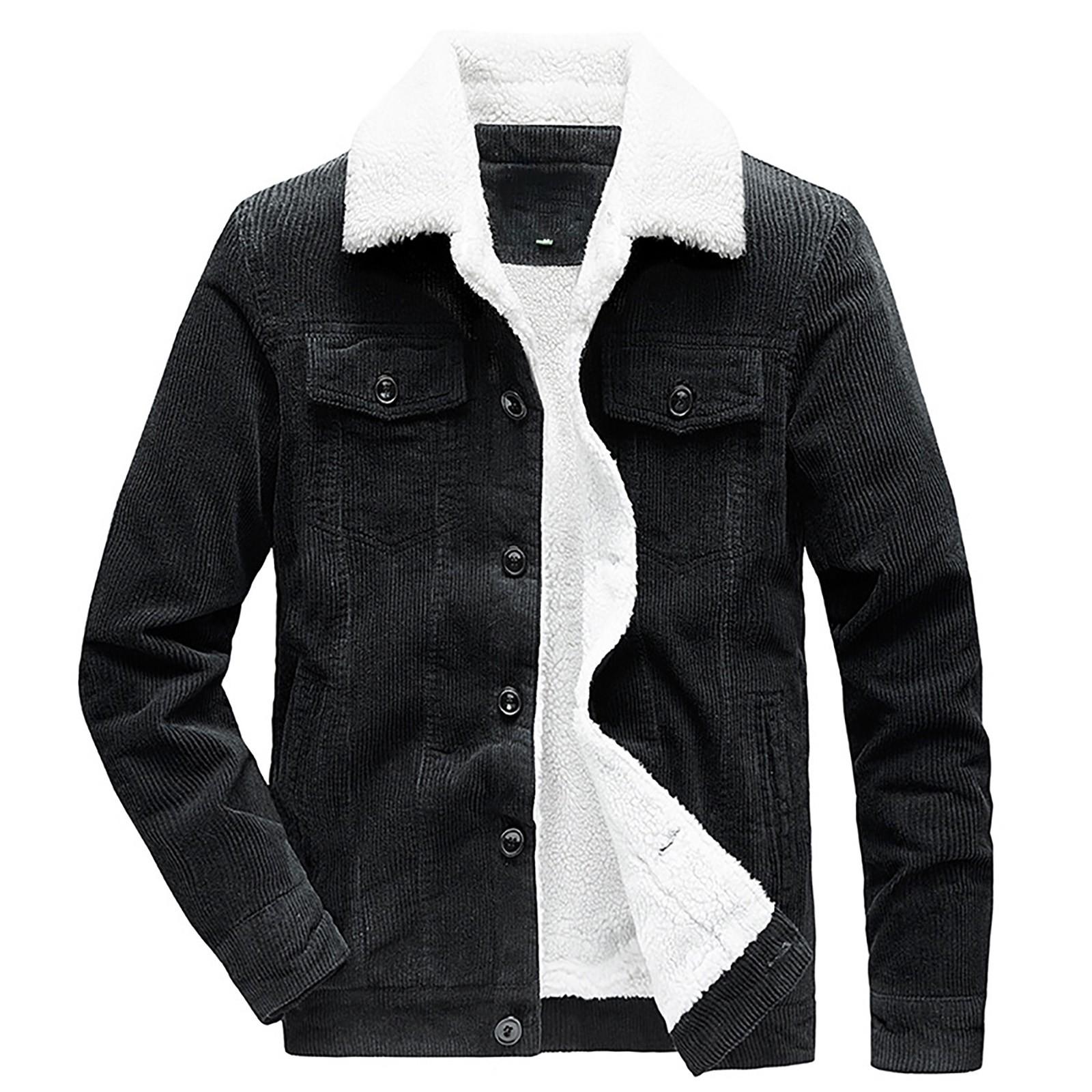 

(SU)Мужская осенне-зимняя повседневная модная однотонная вельветовая куртка на пуговицах, топы