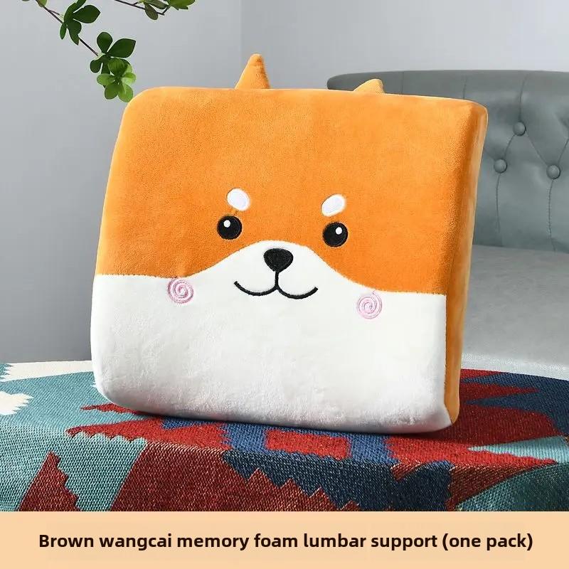 Updated Cartoon Headrest Pillow Charming Headrest Plush Cartoon Animal Car Lumbar Support Pillow Creative Car Neck Pillow Accessories