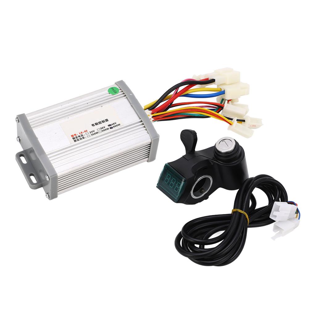 48V 800W Bike Brush Controller Set with Keys Thumb Throttle Electric Bicycle Conversion Kit for