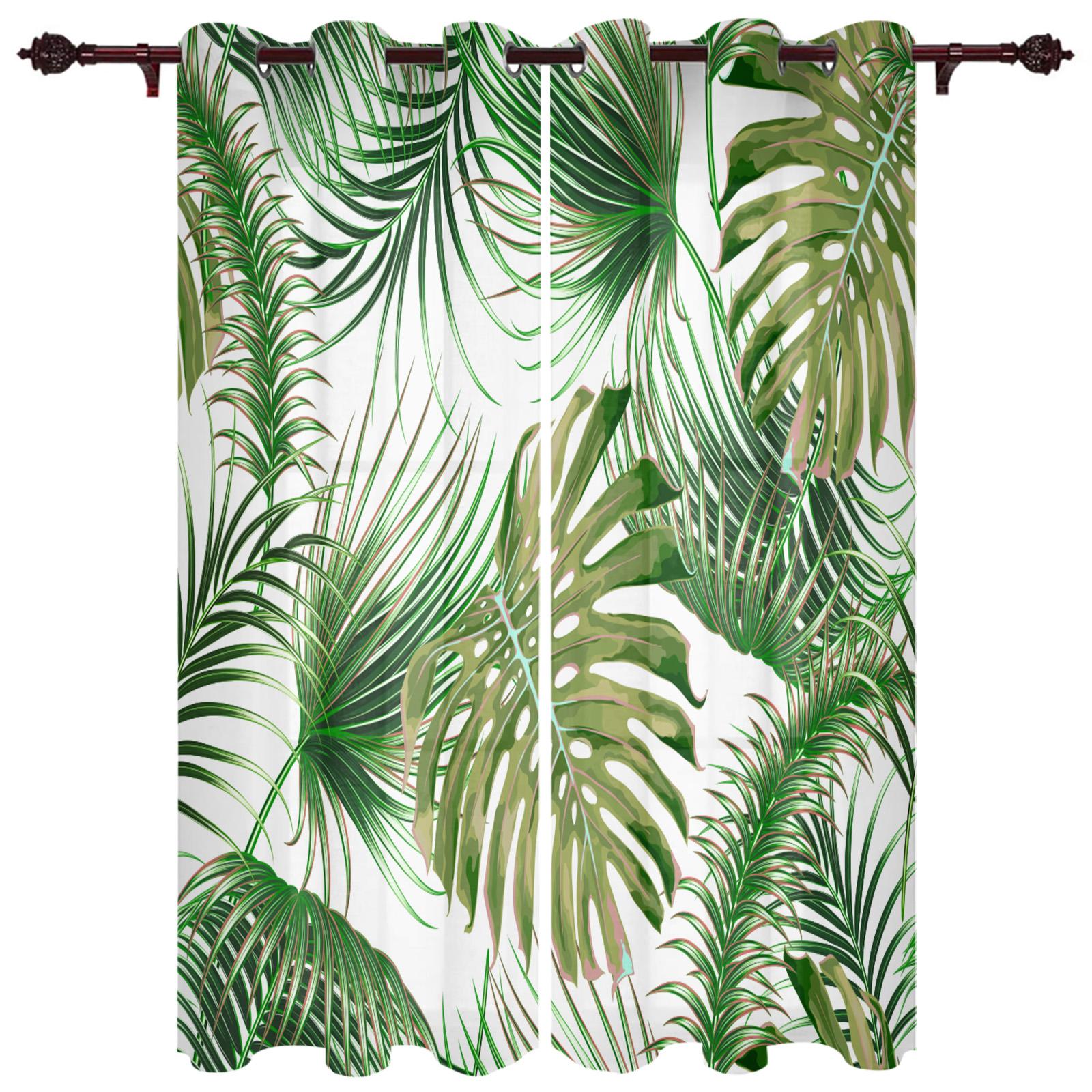 Летние зеленые тропические растения с пальмовыми листьями — фото 14