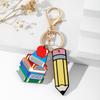 Wooden Teacher's Day Keychain English Letter Teacher Education Pendant  Graduation Season