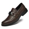 Fashion Men's Solid -Color Casual Loafers For Autumn And Winter Comfortable Soft -Soled Business Office Shoe And Metal Buckle Lazy Shoes