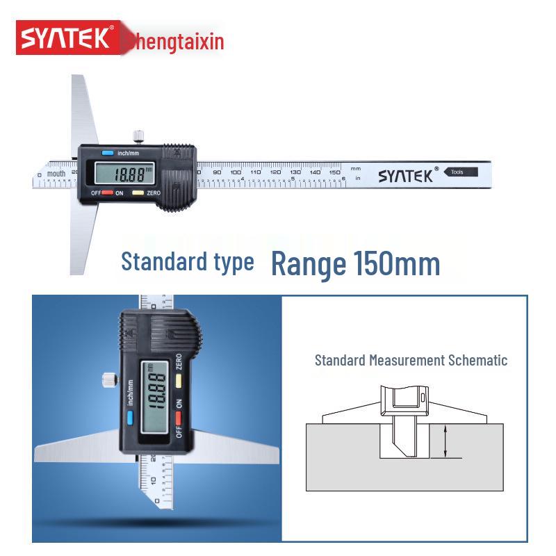 Shengtai Wysokiej Precyzji Cyfrowy Głębokościomierz 0-300mm z Suwmiarką z Pojedynczym/Podwójnym Hakiem