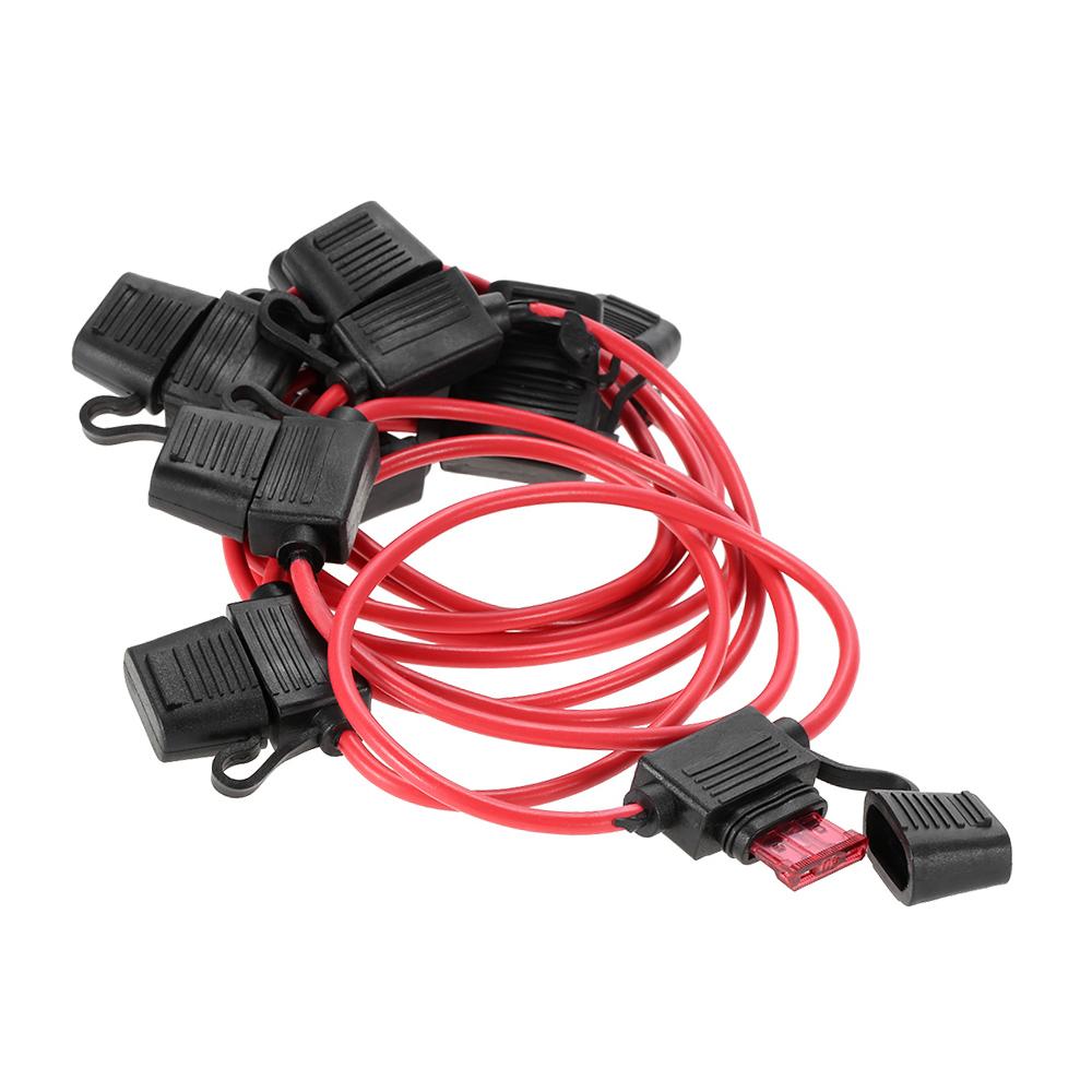 10 Stück DC 12V 40A Standard Flachsicherung Inline Sicherungshalter Spritzwassergeschützt für Auto Motorrad