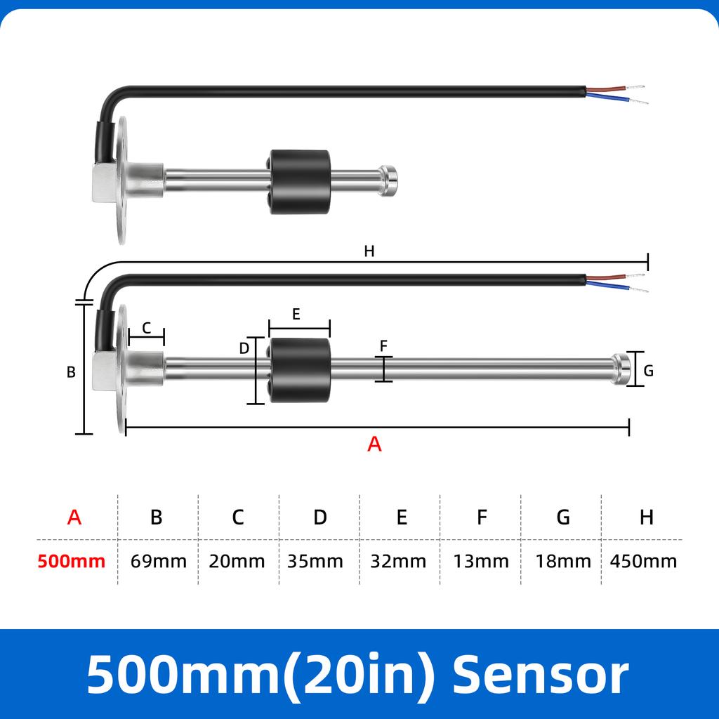 1pc Boat Car Fuel Level Gauge Meter Sensor 240-33ohm Fuel Level Sensor 100~550mm Fuel Sender Unit 12V/24V Oil Tank Level Sensors