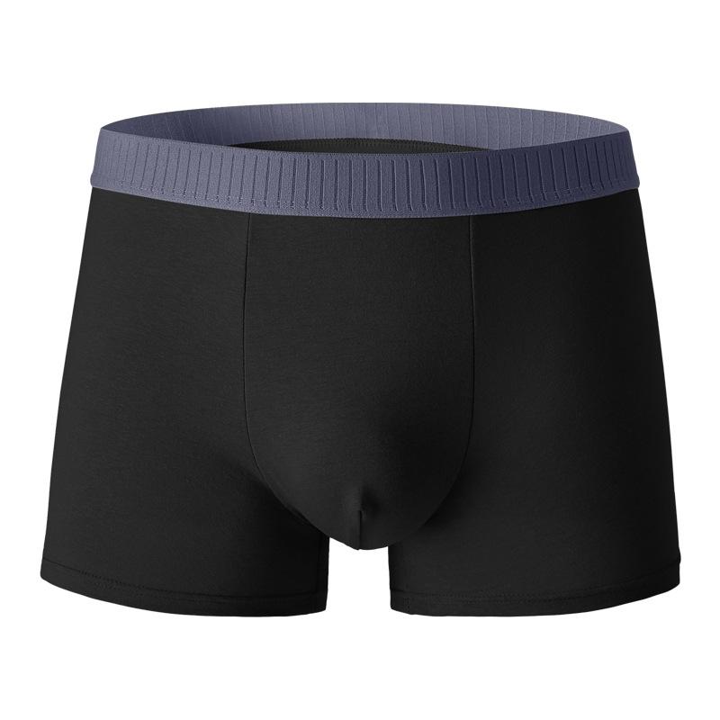 Men's Spring and Summer Pure Cotton Breathable Graphene Antibacterial Crotch Mid Waist Briefs