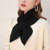 Autumn Winter Scarf Soft Neck Scarf Girls Knitted Sweater Bowtie Women Casual Cross Fishtail Scarf Straps Ladies Shawl