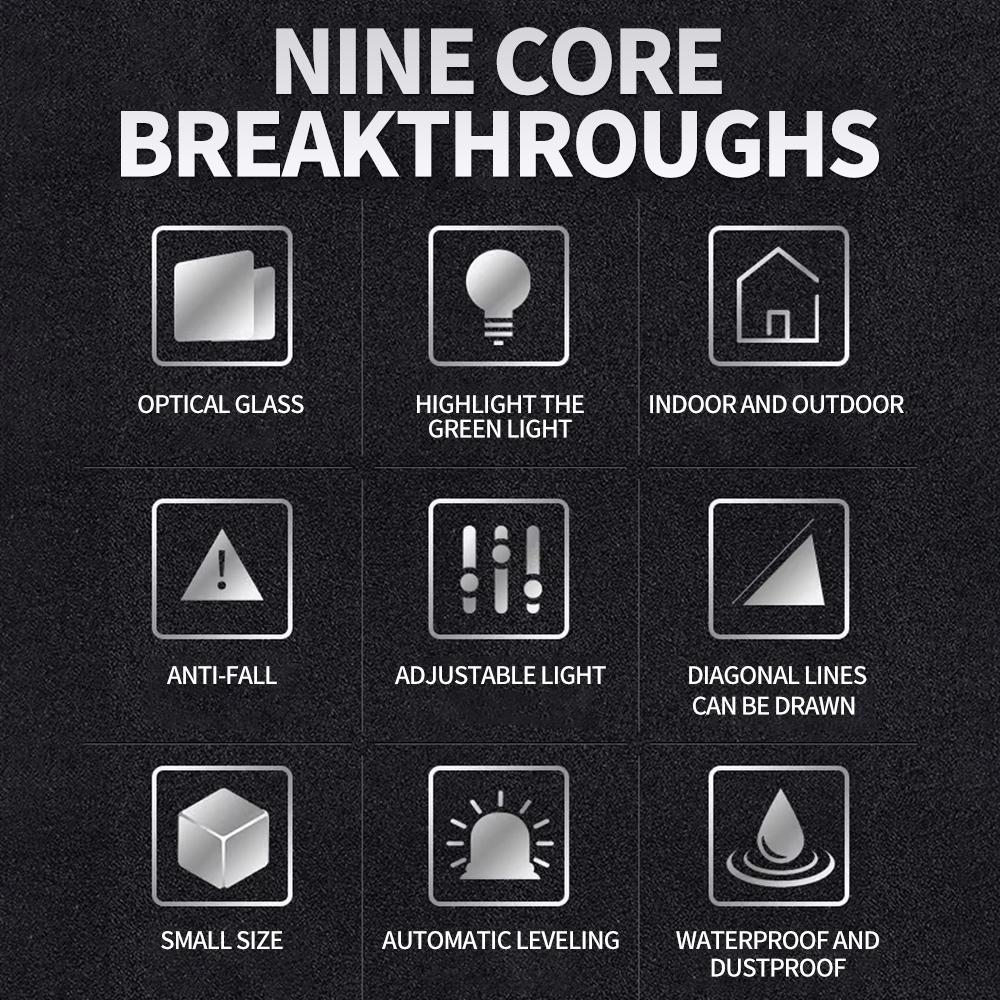 vr Rechargeable 2 Lines Vertical Horizontal Line Cross Green Light Level Tools