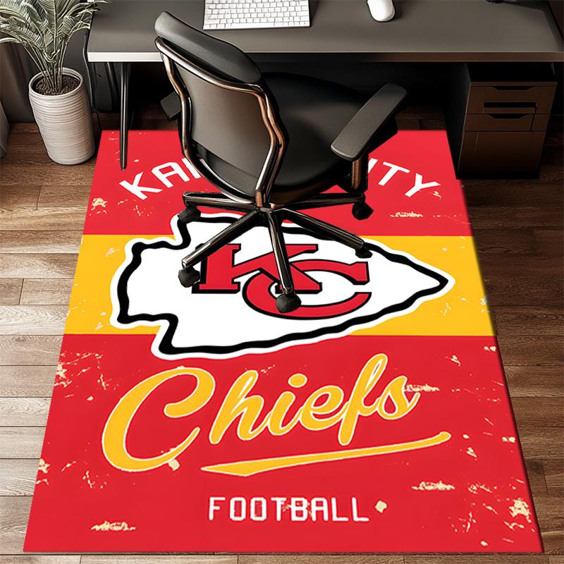 Kansas City Chiefs Pattern Rug Game Carpet, Floor Mat for Bedroom Living Room Entryway Rug, Home Decor Idea Gift for Christmas birthday