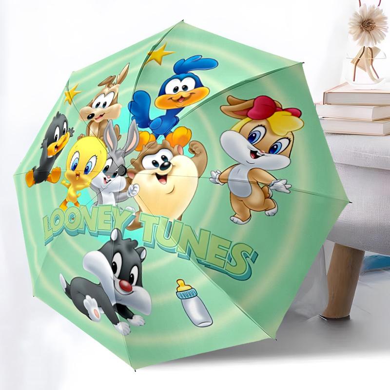 

1pc Looney Tunes Automatic Opening/Closing Folding Umbrella with 8 Ribs, Portable Sunshade Umbrella Birthday and Holidays gifts yy250105139