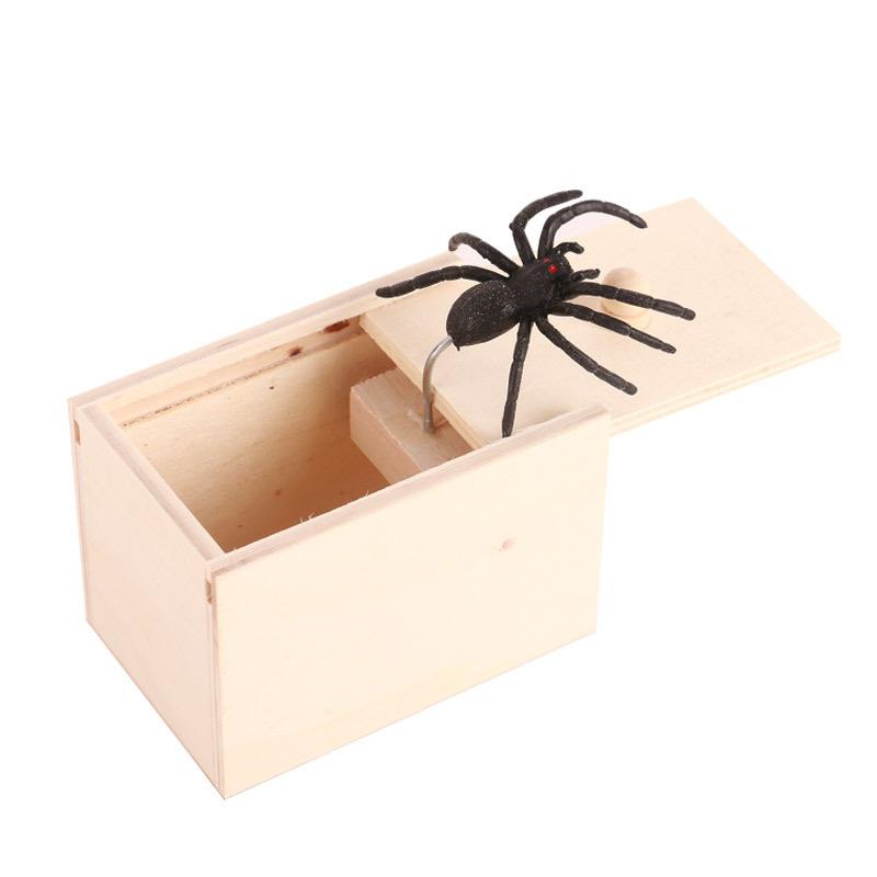 

Halloween Prank Props Office Pranks Small Insect Boxes Spider Boxes Terrifying Wooden Boxes Scene Layout Small Wooden Box OneSize