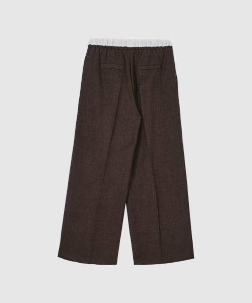 HAINT Bay Relaxed Wide Slacks_Brown