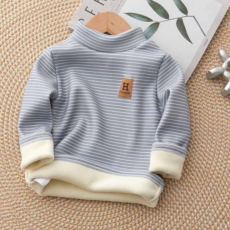 Kids' Fleece Turtleneck: Warm Long-Sleeve Top for Boys & Girls, Ideal for Autumn/Winter.