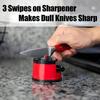Mini suction cup knife sharpener for home kitchens, tungsten steel double-sided whetstone, knife sharpener with suction cup positioning tool.