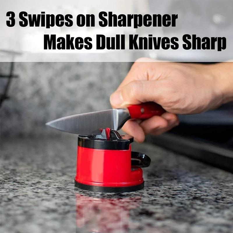 Mini suction cup knife sharpener for home kitchens, tungsten steel double-sided whetstone, knife sharpener with suction cup positioning tool.