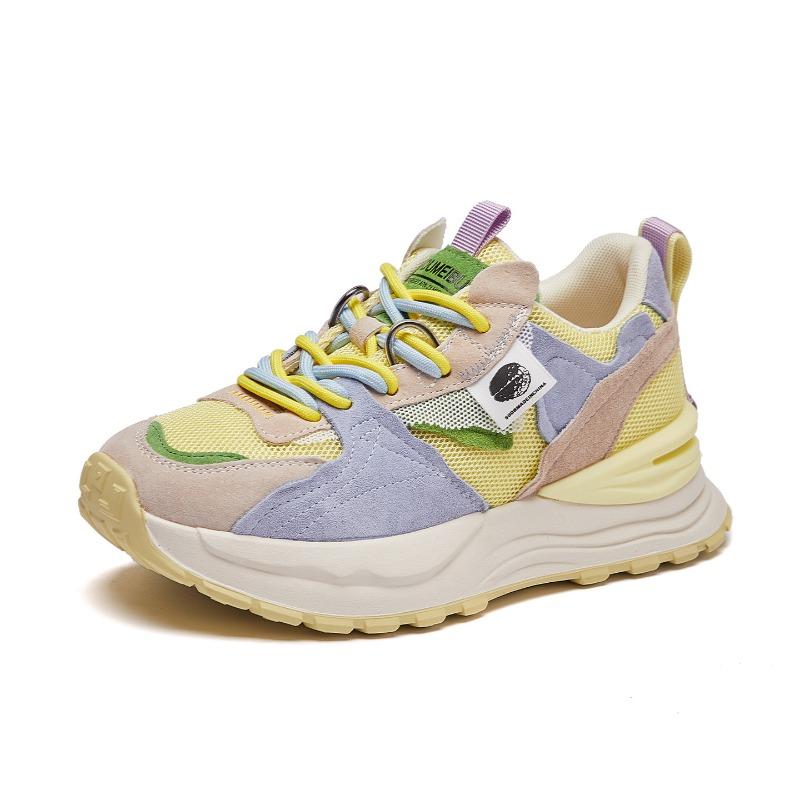 Nové dámské tenisky, módní sportovní jednobarevné boty se silnou podrážkou