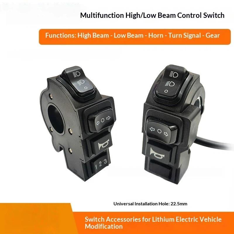 4-in-1 Elektrisches Fahrrad Scheinwerfer Schalter 9 Pin Blinker Hupe für Pendler E-Bike Roller Zubehör