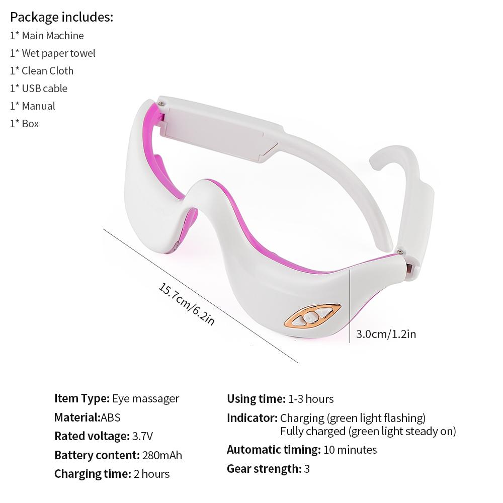 New Intelligence EMS Pulse Vibration Under-Eye Massager Heated Relieves Eye Fatigue Eyes Massage Glasses Dark Circle Eye Bags Eye Promote Sleep Unisex