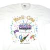 Vintage Mardi Gras 100% Cotton T-shirt Mens Tees Top Mens Size XL White 90s Palace Biloxi Made In USA