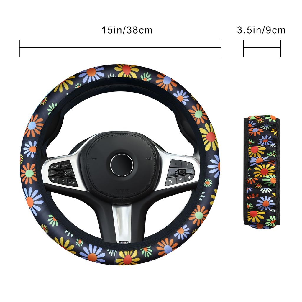 Car steering wheel cover breathable non-slip no inner ring elastic ultra-thin elastic national windmill handle cover