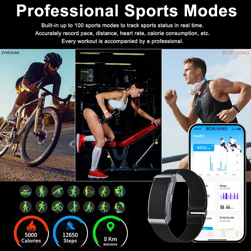 New No Screen Smart Watch Men Woman Sports Outdoors Fitness Heart Rate Monitor IP68 Waterproof Call Reminder Smart Wristband