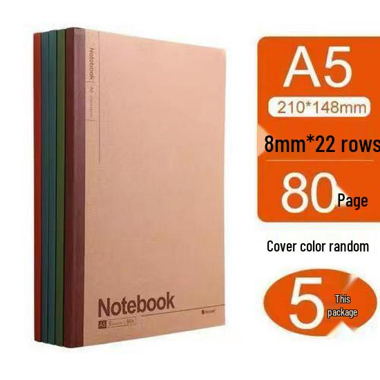 Quaderno per Studenti Kraft, Piatto, Copertina Morbida, Spesso A5/B5