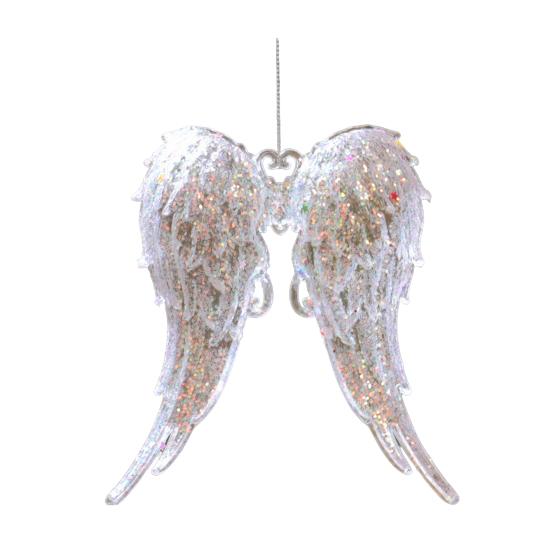 Christmas Clear Acrylic Hanging Ornament Glitter Snowflake Butterfly Reindeer Dancing Girl Tree Angel Wing Key Wreath Xmas Hanging Decoration