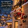 Creative Christmas Gift for Friends Climbing Santa Statue with LED Lantern, Wall Mounted Ornament, Outdoor Holiday Door Decorations Lighted
