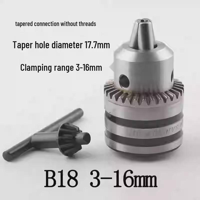 Electric Drill Power Tool Accessory: Hand-Tightened Locking Chuck with Round & Square Shank Compatibility