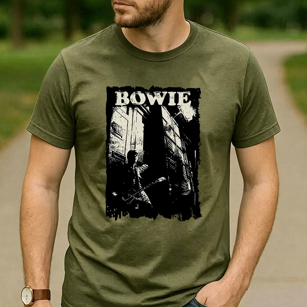 Regalo para Fan de David Bowie Camiseta de Algodón Vintage Retro Gráfico de Rock Unisex Unisex Unisex Estética Harajuku Casual Streetwear Tops Diarios