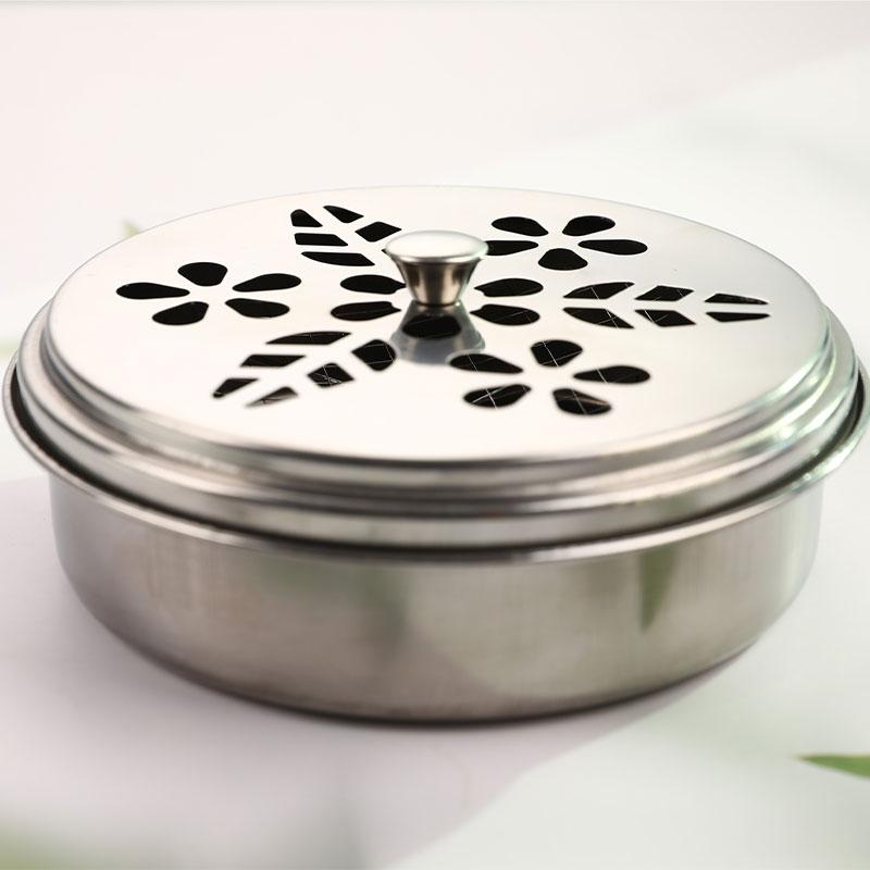 High Quality 1PCS Stainless Steel Mosquito Coil Holder Teeth And Hollow Lid