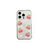 Cherry and Peach Mobile Phone Case Is Suitable for Apple 17Promax Glitter Pearl Iphone16 Bow Tie Transparent Women's Model.