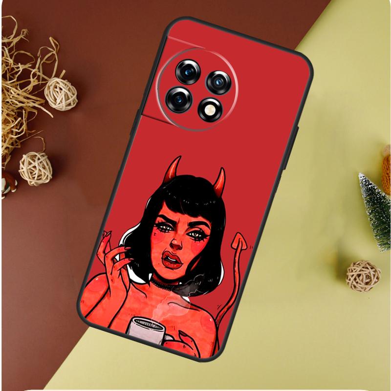 Devil Girl Woman For OnePlus 13 12 11 12R 13R 9 10 Pro 8T 9RT 10T 10R Nord 4 CE 2 3 Lite N20 N30 Phone Case
