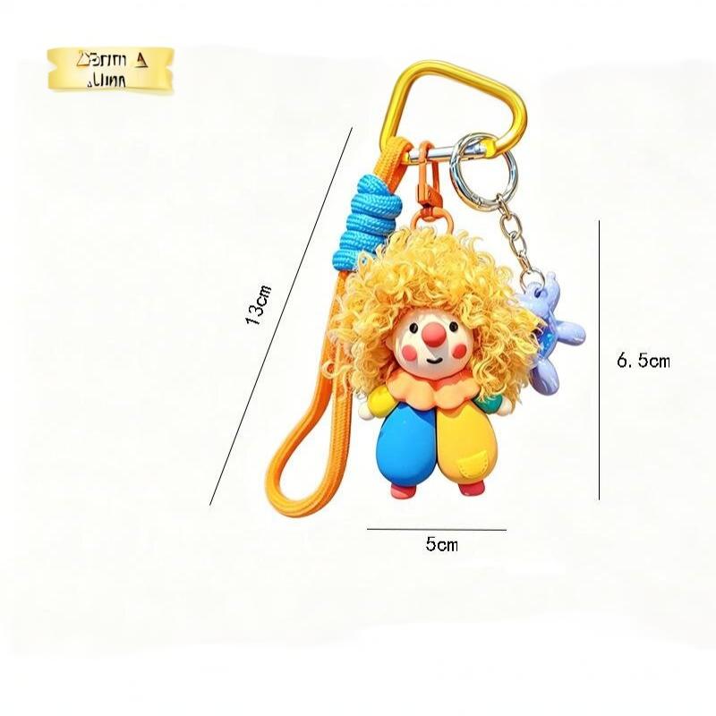 Cartoon Trendy Cool Curly Hair Clown Keychain Pendant Doll Women'S Handbag Accesories Small Trendy Versatile Cute Gifts Keychain