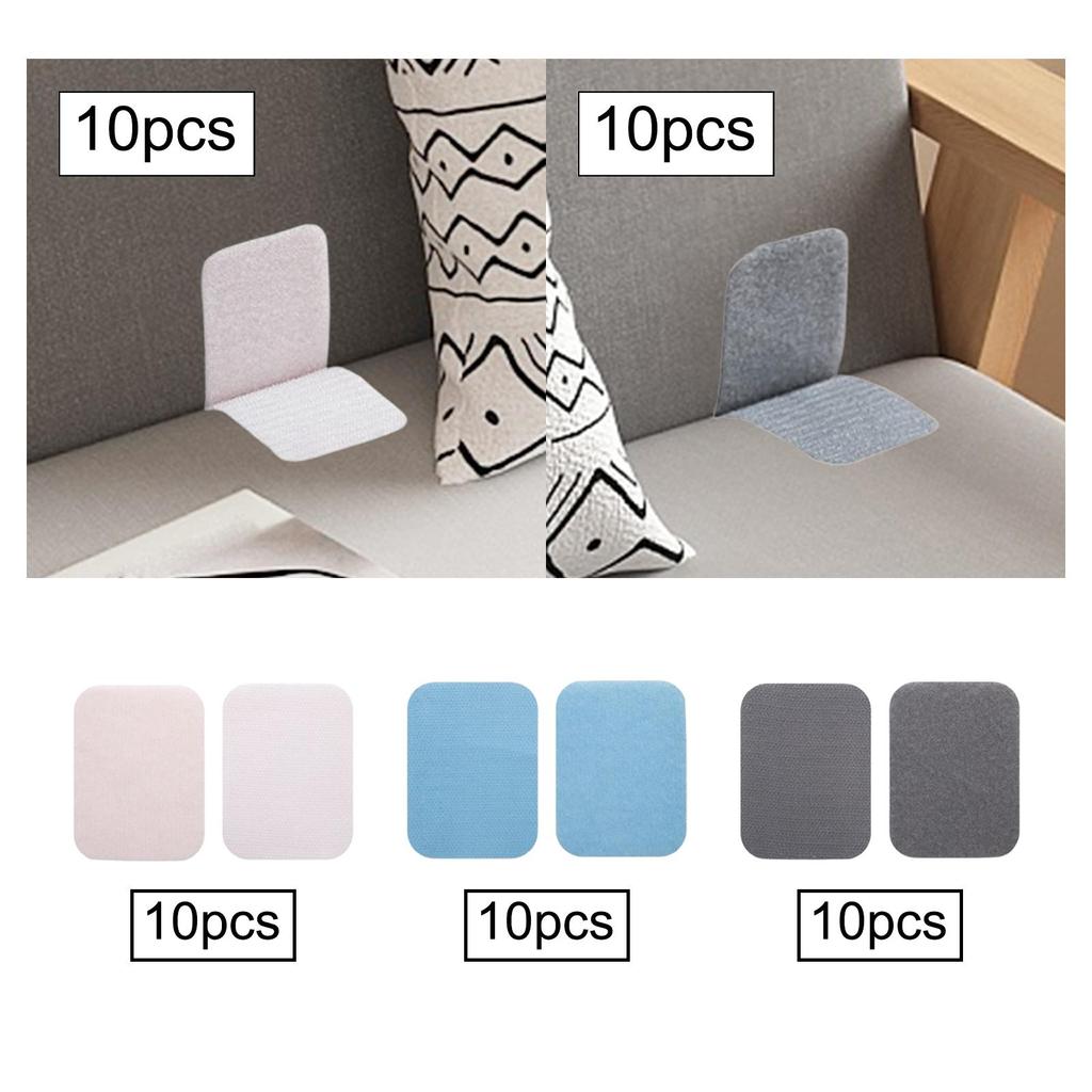10Pcs Hook and Loop Fastener Strips with Adhesive Non Slip Mounting Tape for Clothing Furniture Cushion Pads Sheet Carpet Fabric