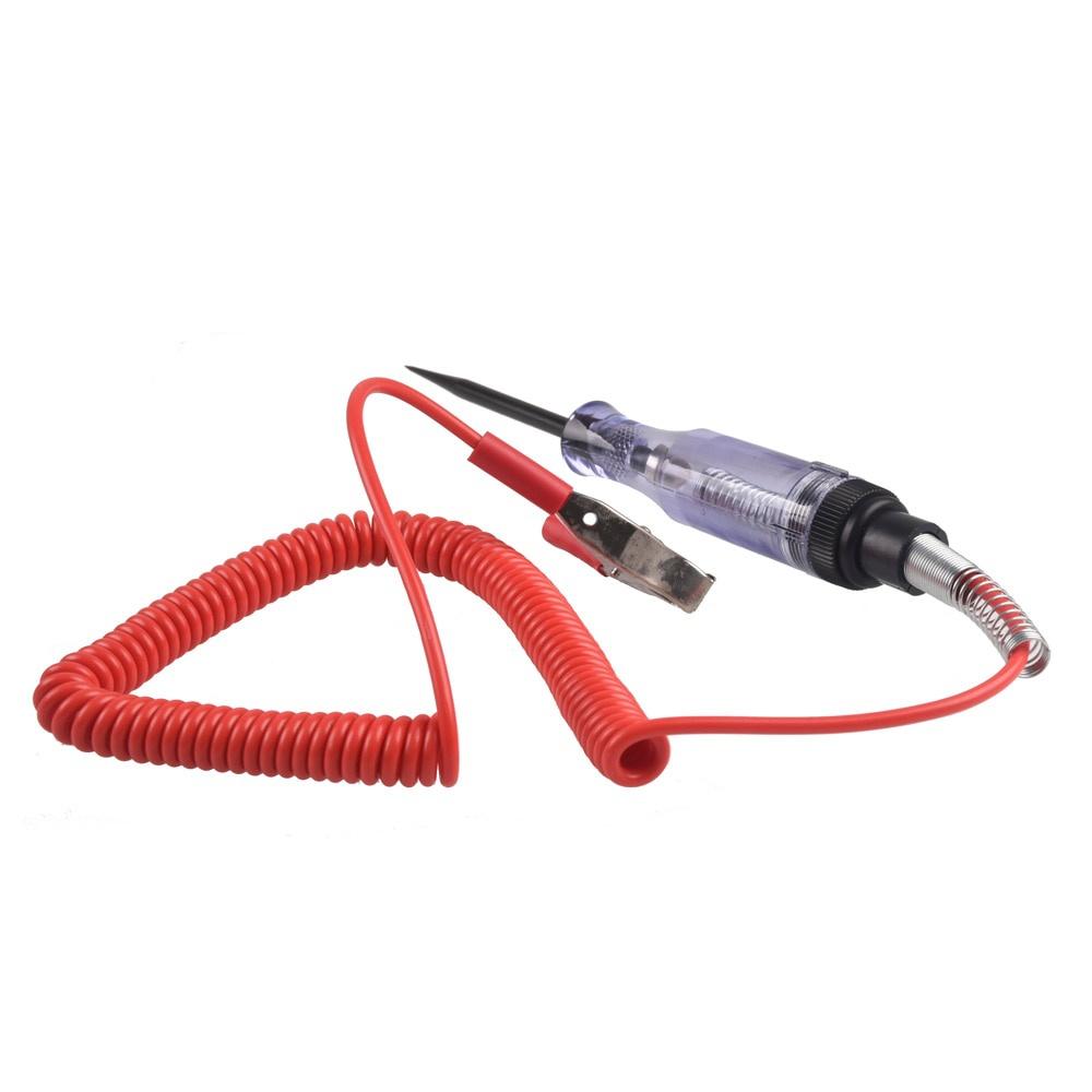 

Car Electrical Voltage Tester Pen with Spring DC 6V 12V 24V Transparent Car Motorcycle Light Lamp Electrician Test Pencil