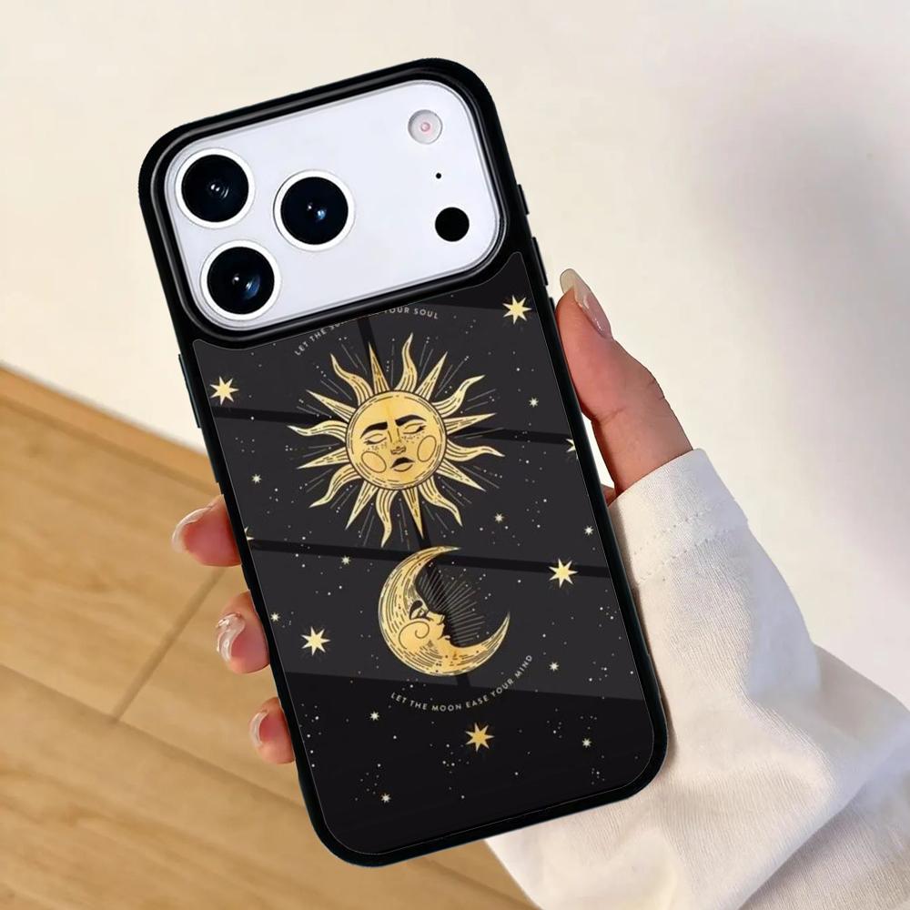 Sun Moon Phone Case For Apple iPhone 17 air 16 Pro Max 15 Pro Max 14 13 12 11 Mini Back Cover