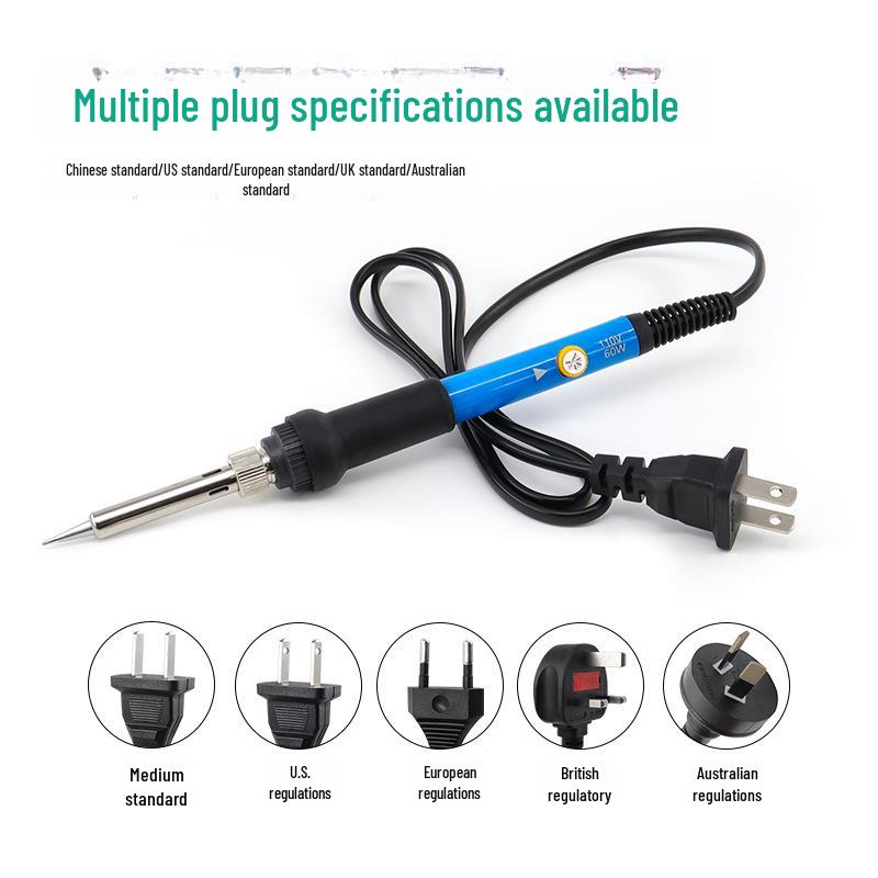 60W Temperature-Controlled Electric Soldering Iron for Home Use - European/American Repair Tool
