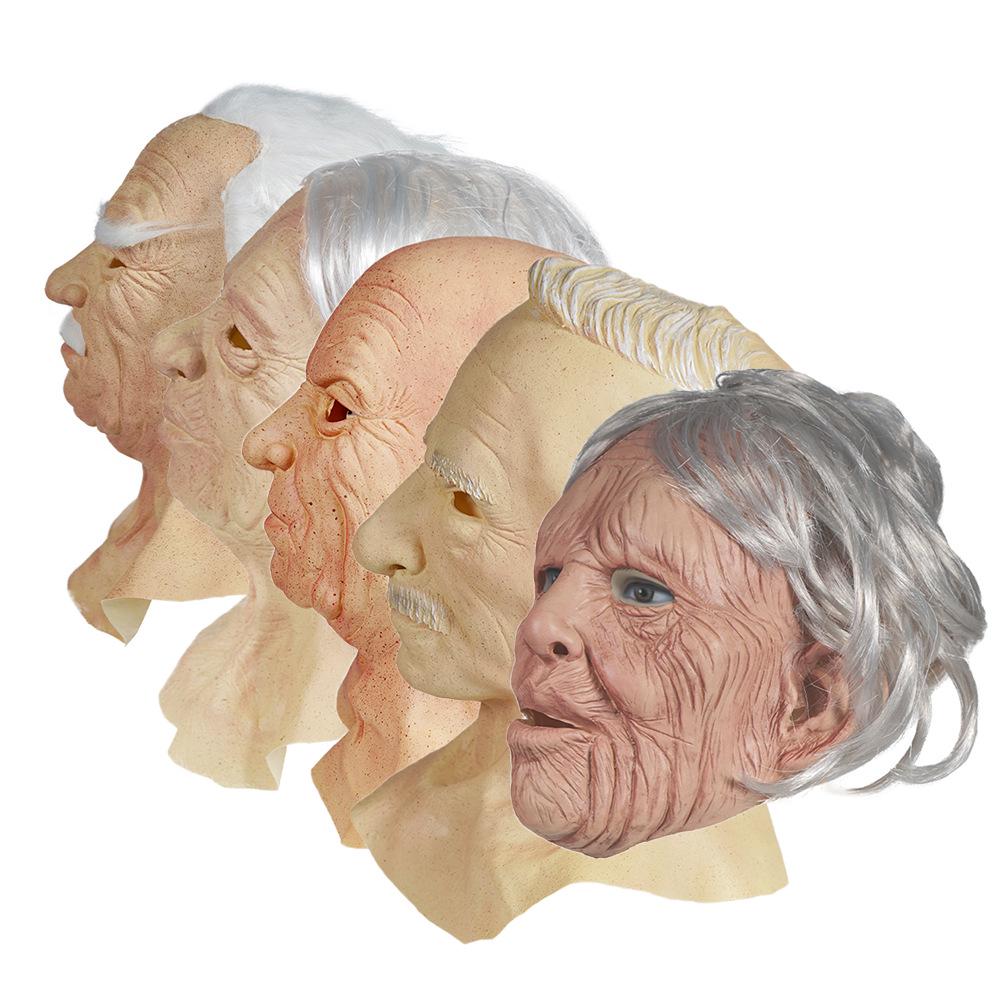 Realistische alte Mann Halloween Latexmaske für Karneval und Party